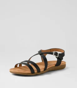 Women I LOVE BILLY Flats|Sandals-Flagrun Black Sandals
