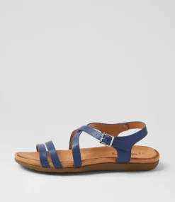 Women I LOVE BILLY Flats|Sandals-Flagrun Navy Sandals