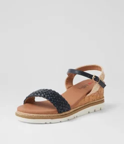Women I LOVE BILLY Heels|Sandals-Fleurie Navy Multi Sandals