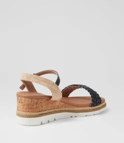 Women I LOVE BILLY Heels|Sandals-Fleurie Navy Multi Sandals