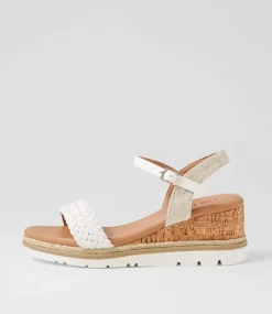Women I LOVE BILLY Heels|Sandals-Fleurie White Multi Sandals