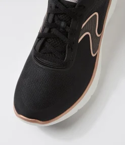 Women SKECHERS Sneakers-Flex Appeal 5 Black Rose Gold Mesh Sneakers
