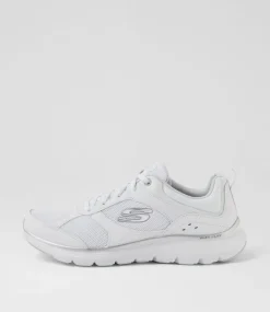 Women SKECHERS Sneakers-Flex Appeal 5 Fresh Touch White Silver Sneakers
