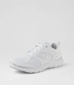 Women SKECHERS Sneakers-Flex Appeal 5 Fresh Touch White Silver Sneakers