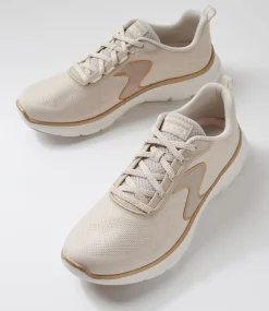 Women SKECHERS Sneakers-Flex Appeal 5 Natural Gold Mesh Sneakers