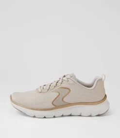 Women SKECHERS Sneakers-Flex Appeal 5 Natural Gold Mesh Sneakers