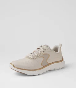 Women SKECHERS Sneakers-Flex Appeal 5 Natural Gold Mesh Sneakers