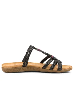 Women I LOVE BILLY Flats|Sandals-FLIPPY BLACK MULTI
