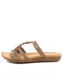 Women I LOVE BILLY Flats|Sandals-FLIPPY CHOC MULTI