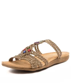 Women I LOVE BILLY Flats|Sandals-FLIPPY CHOC MULTI