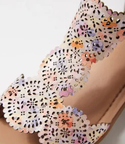 Women SUPERSOFT Comfort|Flats-Floriea Pansy Leather Sandals