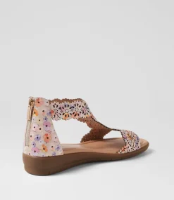 Women SUPERSOFT Comfort|Flats-Floriea Pansy Leather Sandals