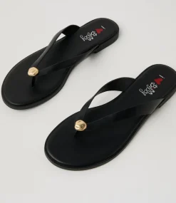Women I LOVE BILLY Flats|Sandals-Forano Black Sandals