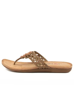 Women I LOVE BILLY Flats|Sandals-FORDY CHOC MULTI