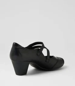 Women SUPERSOFT Comfort|Mary Janes-Fortunet Black Leather Mary Jane Heels