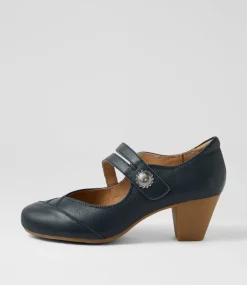 Women SUPERSOFT Comfort|Mary Janes-Fortunet Navy Leather Mary Jane Heels