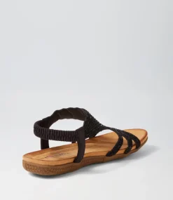 Women I LOVE BILLY Flats|Sandals-Fossio Black Multi Sandals