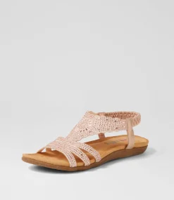 Women I LOVE BILLY Flats|Sandals-Fossio Rose Gold Multi Sandals