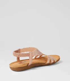 Women I LOVE BILLY Flats|Sandals-Fossio Rose Gold Multi Sandals