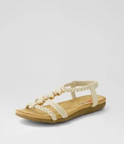 Women I LOVE BILLY Flats|Sandals-Franki Almond Multi Sandals