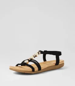Women I LOVE BILLY Flats|Sandals-Franki Black Multi Sandals