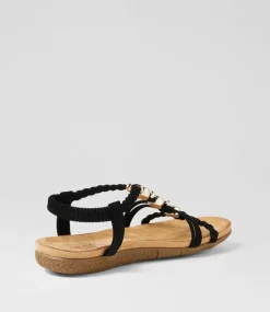 Women I LOVE BILLY Flats|Sandals-Franki Black Multi Sandals