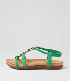 Women I LOVE BILLY Flats|Sandals-Franki Green Sandals