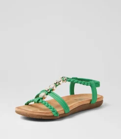 Women I LOVE BILLY Flats|Sandals-Franki Green Sandals