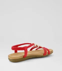 Women I LOVE BILLY Flats|Sandals-Franki Red Sandals