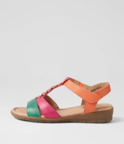 Women SUPERSOFT Comfort|Flats-Frankie2 Bright Multi Leather Sandals
