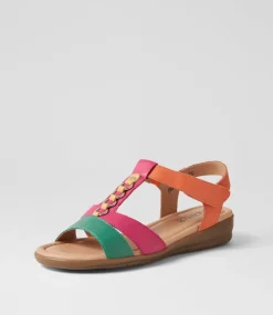 Women SUPERSOFT Comfort|Flats-Frankie2 Bright Multi Leather Sandals