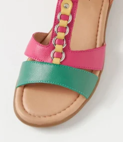 Women SUPERSOFT Comfort|Flats-Frankie2 Bright Multi Leather Sandals