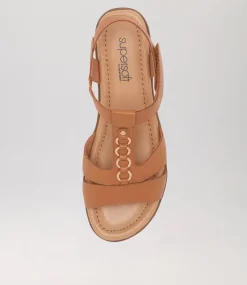 Women SUPERSOFT Comfort|Flats-Frankie2 Dark Tan Leather Sandals