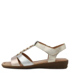Women SUPERSOFT Flats|Sandals-Frankie2 Rose Gold Silver Multi Sandals