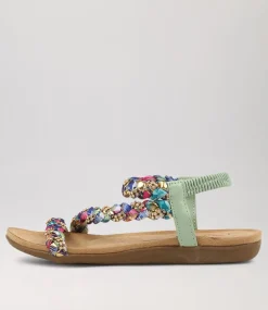 Women I LOVE BILLY Flats|Sandals-Frazel Sage Multi Sandals