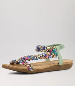 Women I LOVE BILLY Flats|Sandals-Frazel Sage Multi Sandals
