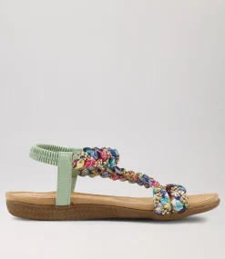 Women I LOVE BILLY Flats|Sandals-Frazel Sage Multi Sandals