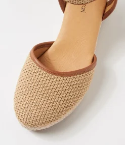 Women DIANA FERRARI Heels-Fremontt Natural Tan Woven Leather Heels
