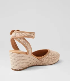 Women DIANA FERRARI Heels-Fremontt Stone Camel Woven Leather Heels
