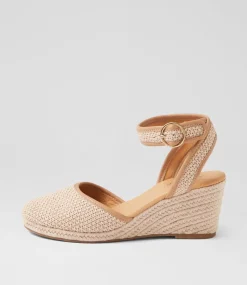 Women DIANA FERRARI Heels-Fremontt Stone Camel Woven Leather Heels