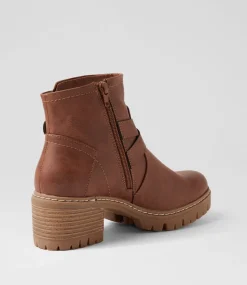 Women I LOVE BILLY Boots-Fringle Cognac Ankle Boots