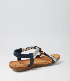 Women I LOVE BILLY Flats|Sandals-Frose Navy Multi Sandals