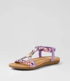Women I LOVE BILLY Flats|Sandals-Frose Purple Shimmer Multi Sandals
