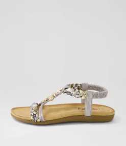 Women I LOVE BILLY Flats|Sandals-Frose Silver Multi Sandals