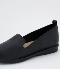 Women SUPERSOFT Comfort|Loafers-Frutie Black Leather Loafers