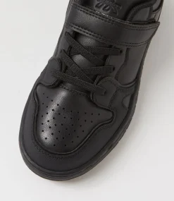 COLORADO Sport School Shoes|Junior School Shoes-Funk Jnr Adj Black Leather Sneakers