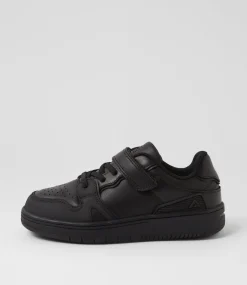 COLORADO Sport School Shoes|Junior School Shoes-Funk Jnr Adj Black Leather Sneakers