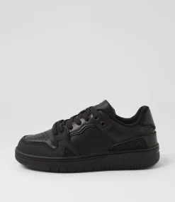 COLORADO Sport School Shoes|Junior School Shoes-Funk Jnr Lace Black Leather Sneakers