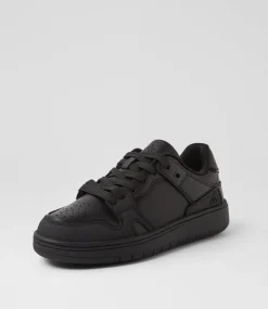 COLORADO Sport School Shoes|Junior School Shoes-Funk Jnr Lace Black Leather Sneakers