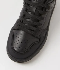 COLORADO Sport School Shoes|Junior School Shoes-Funk Jnr Lace Black Leather Sneakers